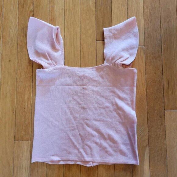 Cottagecore Coquette Button Butterfly Sleeve Knit Crop Top - XS - Picture 6 of 9